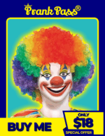 Colorful Clown Wig With Clown Nose