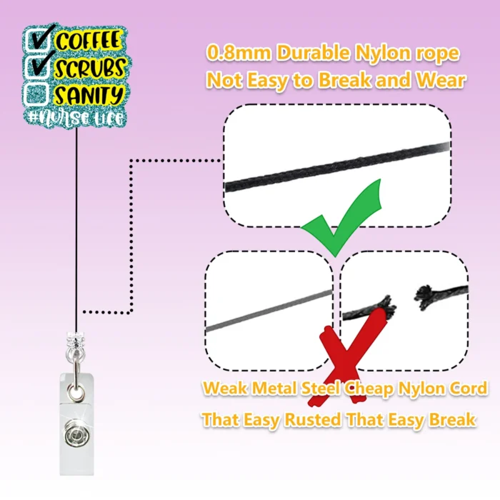 Glittery Nurse Keychain - Image 2